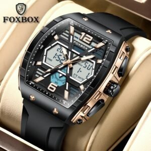 FOXBOX Slicon Luxury Mens Quartz Watch Sport Waterproof Digital Luminous watch